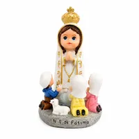 Imagem de Nossa Senhora de Fátima com Pastores Infantil de Resina - 10 cm - imagem 1