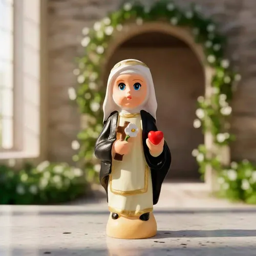 Imagem de Santa Catarina de Sena Infantil de Resina - 8 cm