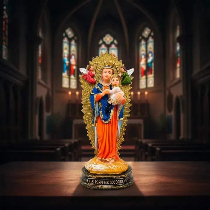 Imagem de Nossa Senhora do Perpétuo Socorro de Resina - 15 cm | Lojinha Uai