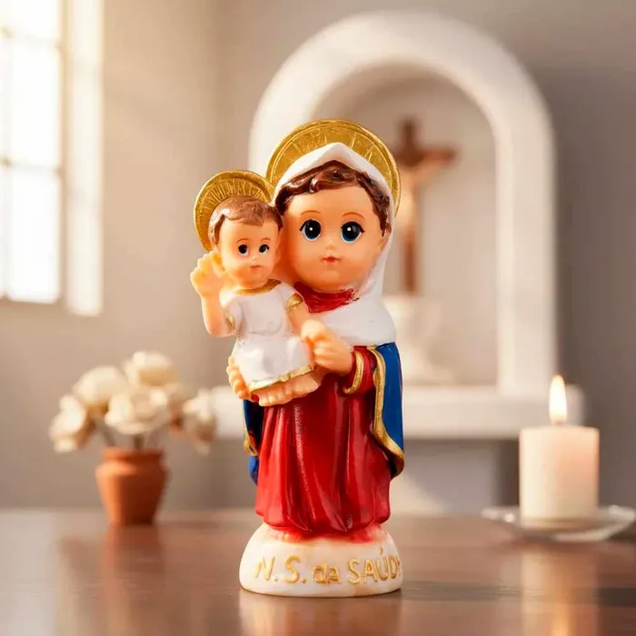 Imagem de Nossa Senhora da Saúde Infantil de Resina - 8 cm