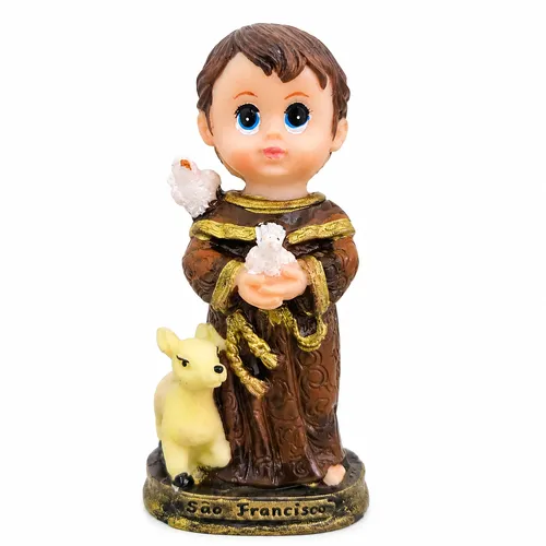Imagem de São Francisco de Assis Infantil de Resina - 10 cm