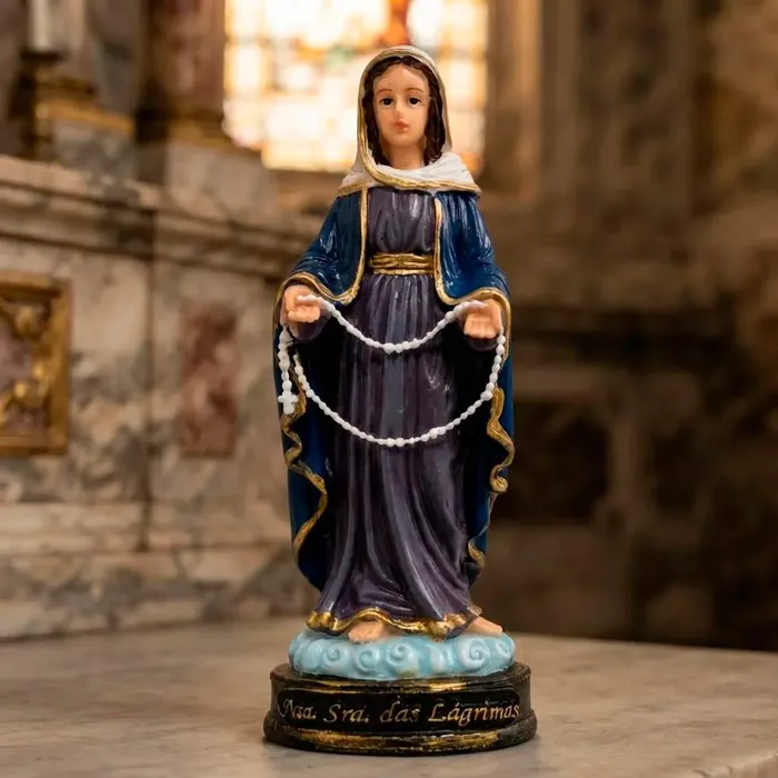 Imagem de Nossa Senhora das Lágrimas de Resina - 15 cm