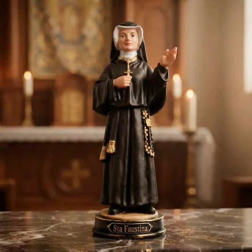 Imagem de Santa Faustina de Resina - 15 cm