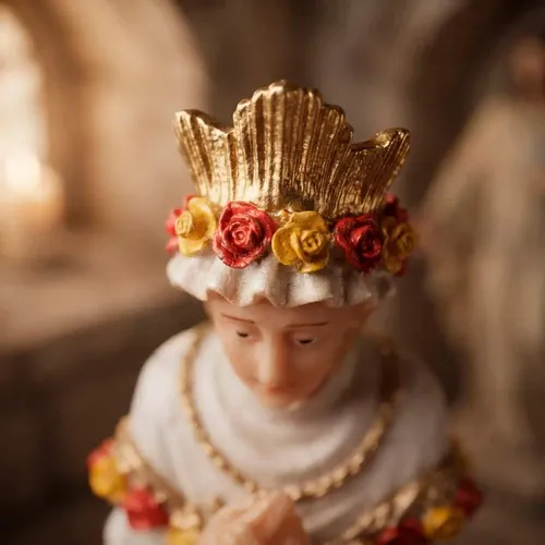 Imagem de Nossa Senhora de la Salete Sentada de Resina - 15 cm