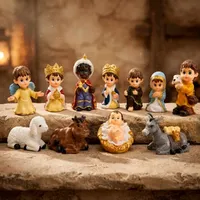 Presépio de Natal Completo Infantil com 11 Peças de Resina - 5 cm - imagem 2