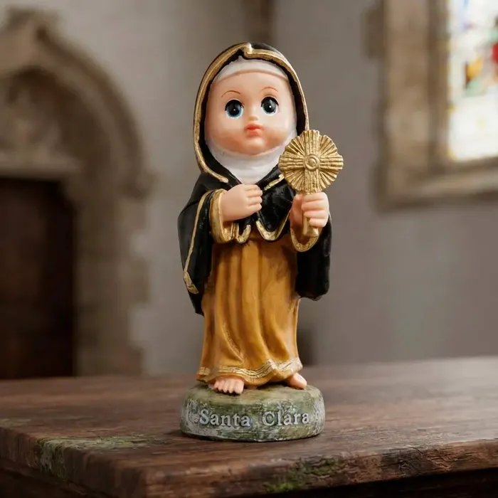 Imagem de Santa Clara Infantil de Resina - 15 cm | Lojinha Uai