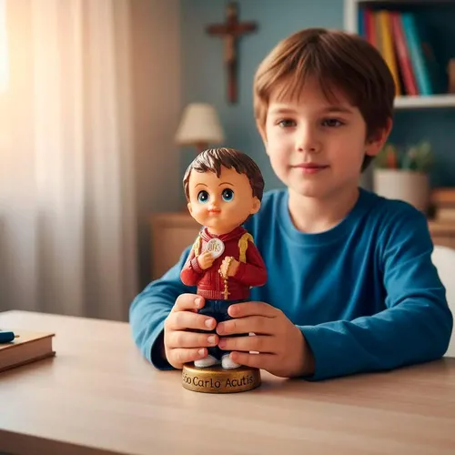 Imagem de São Carlo Acutis Infantil de Resina - 15 cm