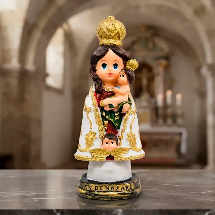 Imagem de Nossa Senhora de Nazaré Infantil de Resina - 15 cm | Lojinha Uai