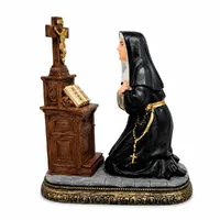 Imagem de Santa Rita Ajoelhada Rezando de Resina - 10 cm | Lojinha Uai - imagem 1