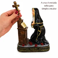 Imagem de Santa Rita Ajoelhada Rezando de Resina - 20 cm | Lojinha Uai - imagem 3