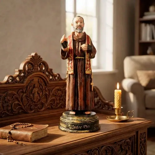 Imagem de São Padre Pio de Resina - 15 cm