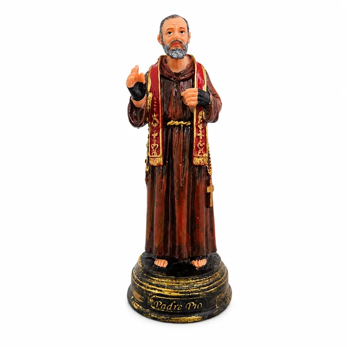 Imagem de São Padre Pio de Resina - 15 cm | Lojinha Uai