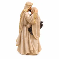 Imagem da Sagrada Família Ternura de Resina Nude com Dourado Luxo - 20 cm - imagem 2
