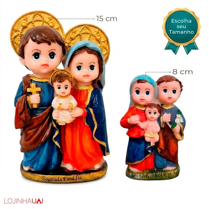 Imagem da Sagrada Família Baby Infantil de Resina