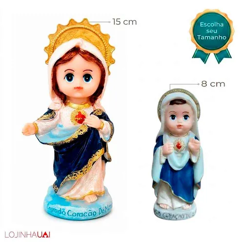 Imagem do Sagrado Coração de Maria Baby Infantil de Resina