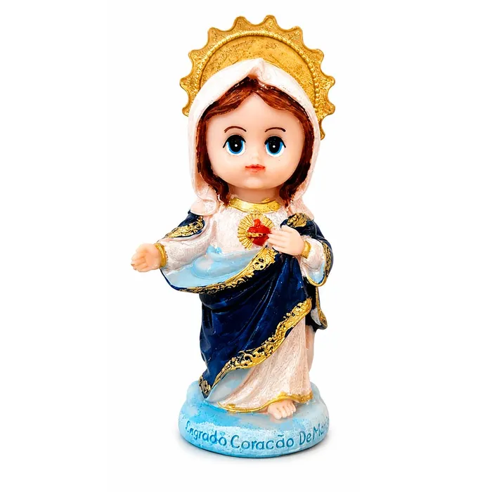 Imagem do Sagrado Coração de Maria Baby Infantil de Resina