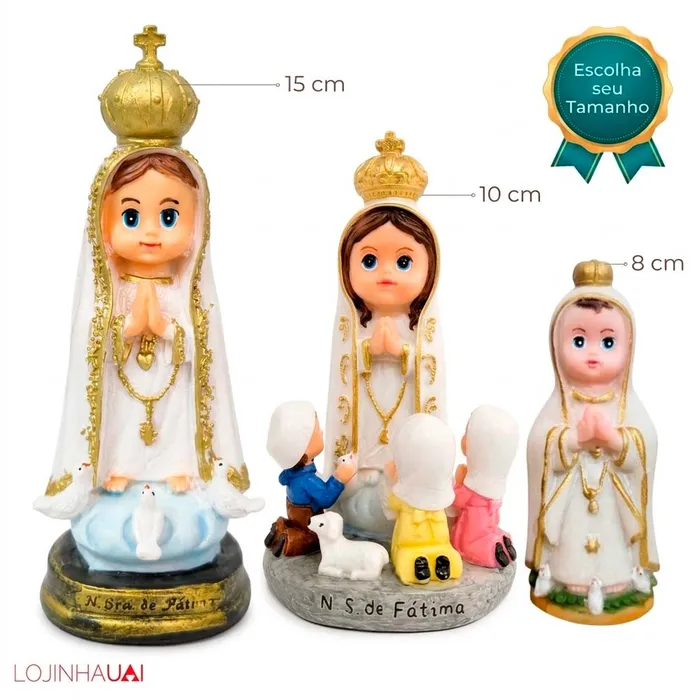 Imagem de Nossa Senhora de Fátima Baby Infantil de Resina