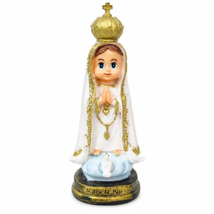 Imagem de Nossa Senhora de Fátima Infantil de Resina - 15 cm