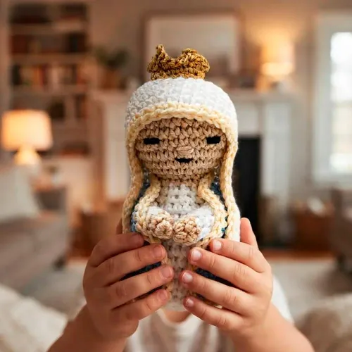 Nossa Senhora das Graças de Crochê Amigurumi - 10 cm