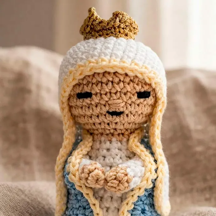 Nossa Senhora das Graças de Crochê Amigurumi - 10 cm