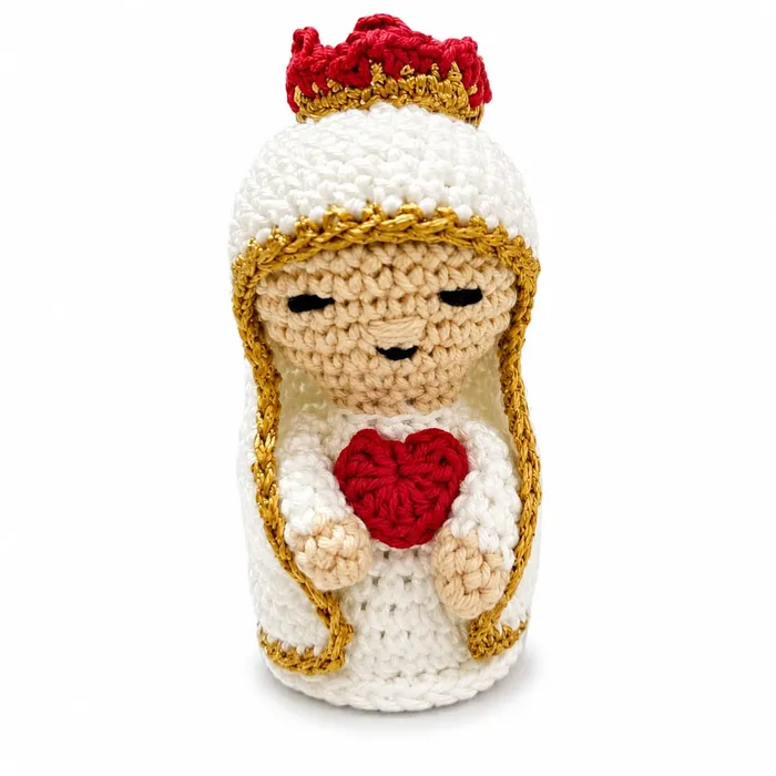 Nossa Senhora de Fátima de Crochê Amigurumi - 10 cm