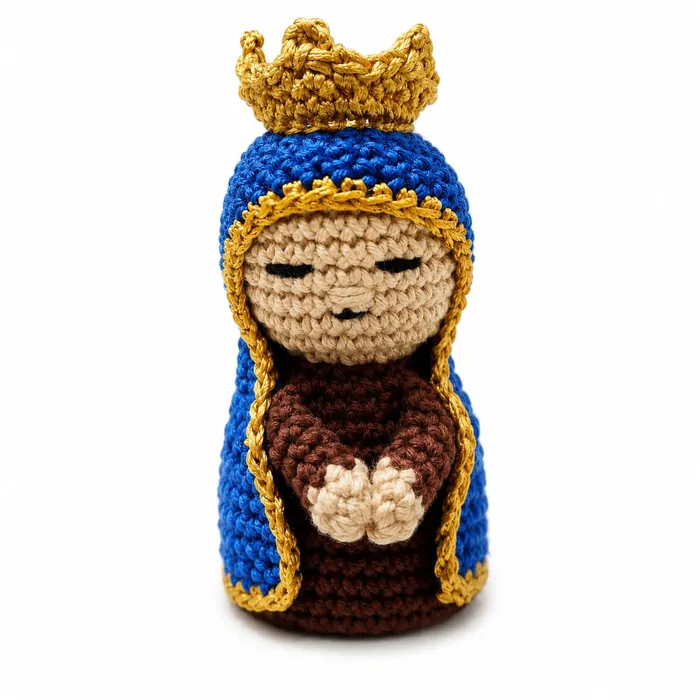 Nossa Senhora Aparecida de Crochê Amigurumi - 10 cm