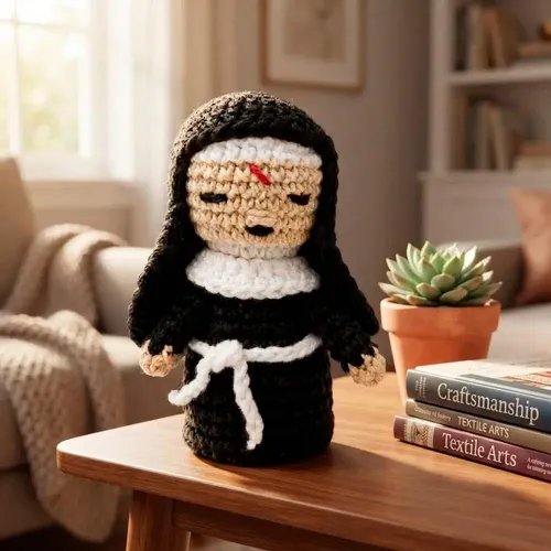 Santa Rita de Cássia de Crochê Amigurumi - 10 cm