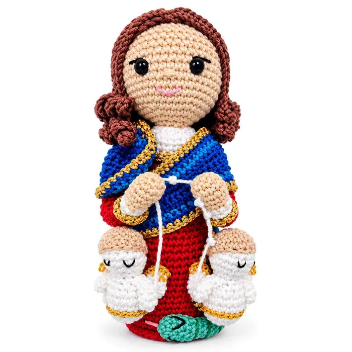 Amigurumi de Nossa Senhora Desatadora dos Nós de Crochê - 22 cm