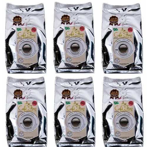 Kit 6 Cafés Gourmet Aroma Chocolate 100% Arábica Moído 250g - Café Fino
