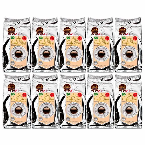 Kit 10 Cafés Gourmet Aroma Chocolate 100% Arábica Moído 250g - Café Fino