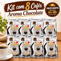Kit 8 Cafés Gourmet Aroma Chocolate 100% Arábica Moído 250g - Café Fino - imagem 2