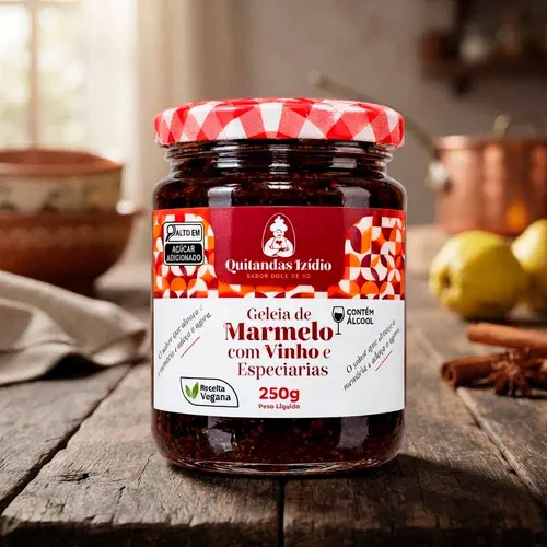 Geleia de Marmelo com Vinho e Especiarias 250g - Quitandas Izídio