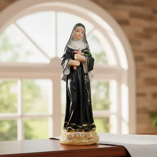 Imagem de Santa Rita de Cássia de Resina - 15 cm