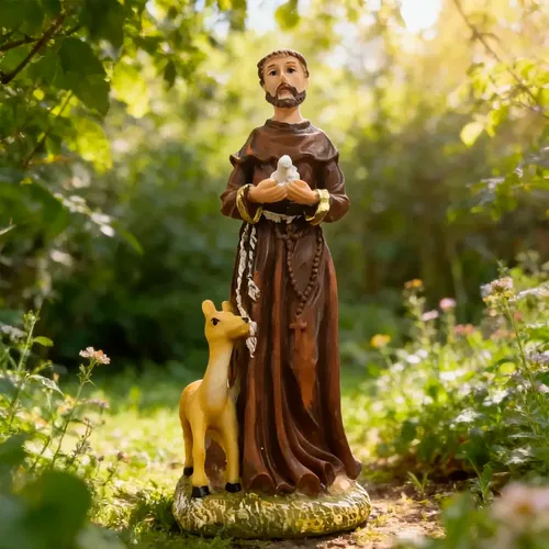 Imagem de São Francisco de Assis de Resina - 15 cm
