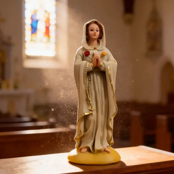 Imagem de Nossa Senhora da Rosa Mística de Resina - 15 cm | Comprar na Lojinha Uai