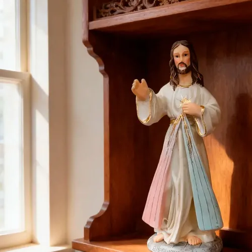 Imagem de Jesus Misericordioso de Resina - 15 cm