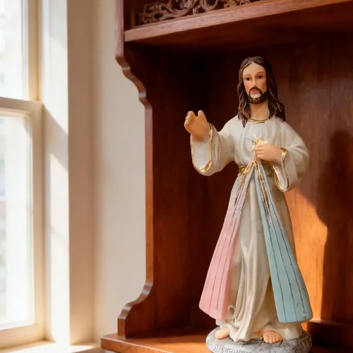 Imagem de Jesus Misericordioso de Resina - 15 cm