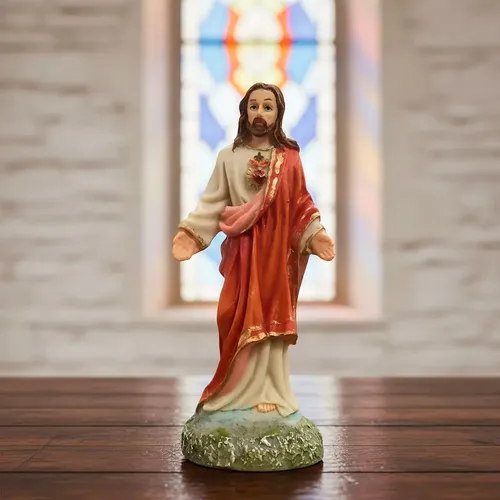 Imagem do Sagrado Coração de Jesus de Resina - 15 cm