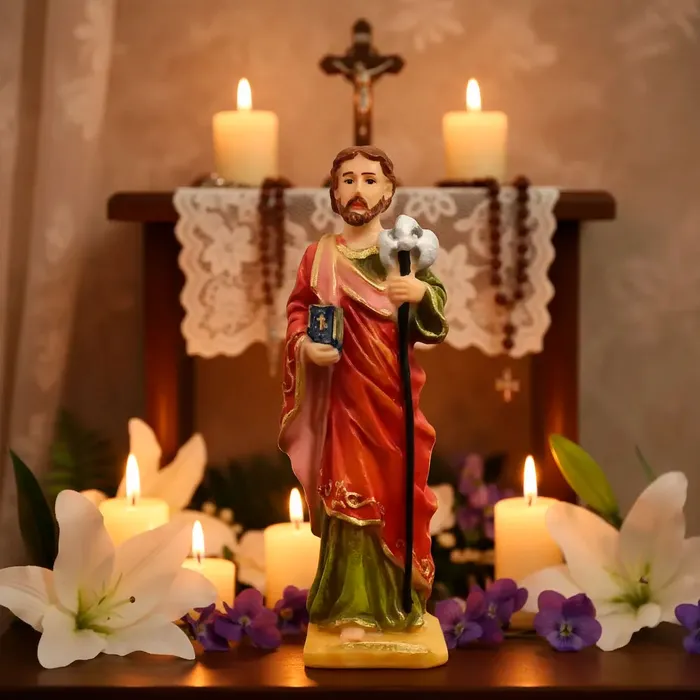 Imagem de São Judas Tadeu de Resina - 15 cm | Comprar na Lojinha Uai