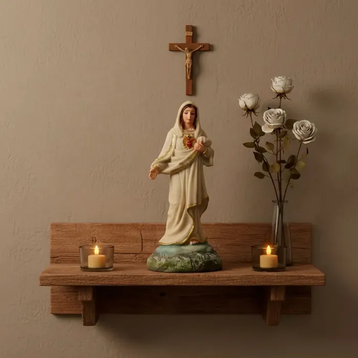 Imagem do Sagrado Coração de Maria de Resina - 15 cm | Comprar na Lojinha Uai