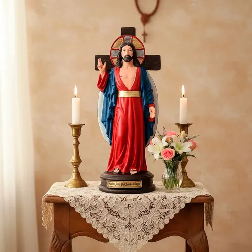 Imagem do Senhor Jesus das Santas Chagas de Borracha Inquebrável - 25 cm