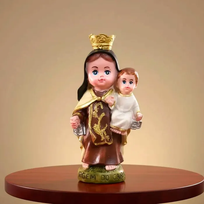 Imagem de Nossa Senhora do Carmo Infantil de Resina - 8 cm | Comprar na Lojinha Uai