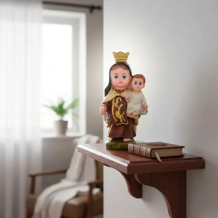 Imagem de Nossa Senhora do Carmo Infantil de Resina - 8 cm | Comprar na Lojinha Uai