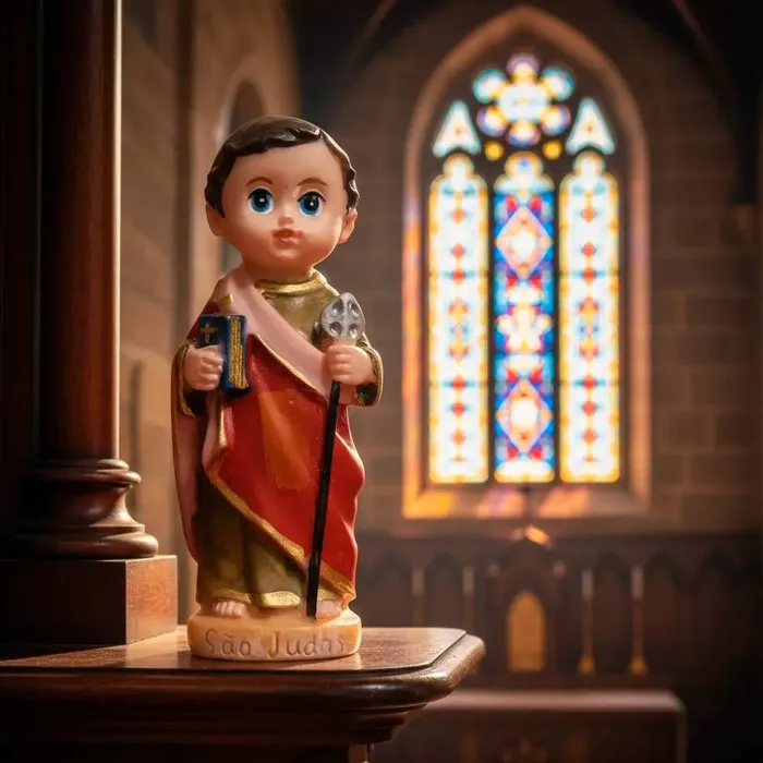Imagem de São Judas Tadeu Infantil de Resina - 8 cm | Comprar na Lojinha Uai