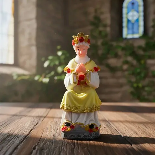 Imagem de Nossa Senhora de La Salete sentada de Resina - 9 cm