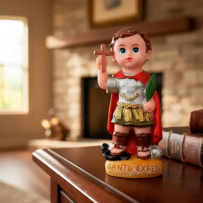 Imagem de Santo Expedito Infantil de Resina - 8 cm | Comprar na Lojinha Uai