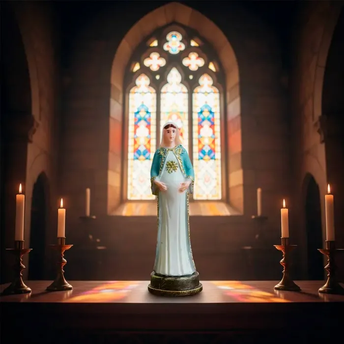 Imagem de Nossa Senhora Grávida de Resina - Nossa Senhora do Ó - 9 cm | Lojinha Uai