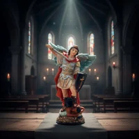 Imagem de São Miguel Arcanjo de Resina - 15 cm - Asas Azuis | Comprar na Lojinha Uai - imagem 3