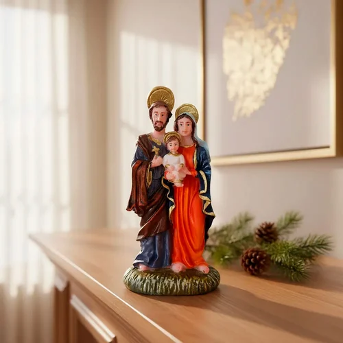 Imagem da Sagrada Família de Resina - 9 cm