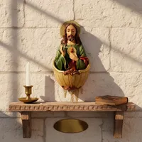 Pia de Água Benta Sagrado Coração de Jesus de Resina de Parede - 15 cm | Lojinha Uai - imagem 2